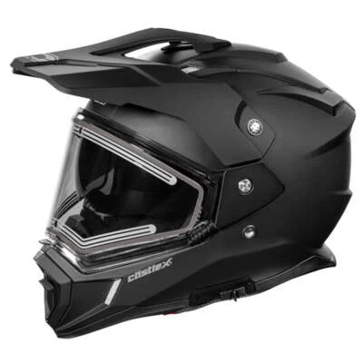 Castle X CX200 D/S Snowmobile Helmet w/ Electric Shield - Matte Black - Image 1 of 2