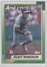 1990 Topps Wax Box Bottom Rickey Henderson #F HOF
