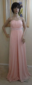 NWT MARC BOUWER GLAMIT blush strapless silk  gown bead detail dress,6-$795-DEFEC - Picture 1 of 12