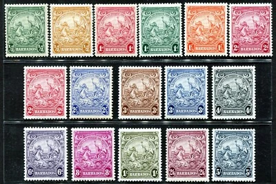 Insignia de colonia Barbados 1938-1947 MLH/MH aXF SG#248-256 completa con variedad A1926 Foto 1 de 4