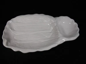Vintage #659 Corn on the Cob Dish Plate California USA Pottery Ceramic White - Picture 1 of 3