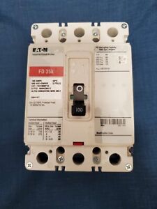 Eaton Circuit Breaker 100A 3 Pole 600 VAC 250 VDC 65kaic - (FD3100BP10)