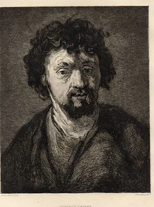 EAU FORTE 1860 / PORTRAIT D'HOMME Rembrandt 1607-1669 - Foto 1 di 1