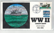 WW2 Patriotic 50th ANNIV. COLLINS HANDPAINTED LIBERTY SHIPS AT SEA