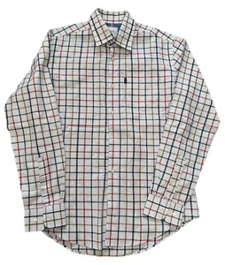 Next Men Tailoring White Multicolored Checked Long Sleeve Medium Regular Fit - Picture 1 of 5