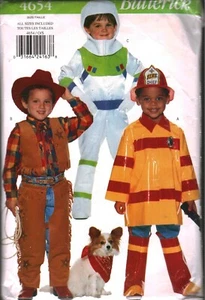 4654 Vintage Butterick patrón de costura niños Toy Story vaquero astronauta bombero - Imagen 1 de 2