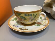 HERMES La Siesta Morning Soup Cup Saucer Tableware Yellow Floral Ornament Boxed