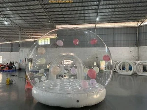 Casa de burbujas inflable al aire libre de 10 pies con base de salto tienda de burbujas para fiesta - Imagen 1 de 10
