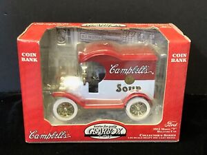 Gearbox 1912 Ford Campbell Soup Die Cast Delivery Car Bank 1:24