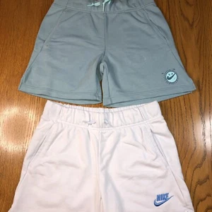 Nike Shorts Lot of 2 Girls XL White Green Sun Club Drawstring - Picture 1 of 13