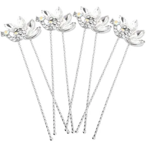 4 Pcs Rhinestone Hair Pin Sparkling Hairpins Formal Accessories - Picture 1 of 12
