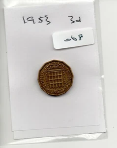 GB - Coin (C068) Elizabeth - 1953 - three pence - Picture 1 of 1