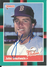 John Trautwein Boston Red Sox Personally Autographed Rookie Card