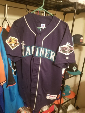 ICHIRO SEATTLE MARINERS AUTHENTIC JERSEY RUSSELL 2001 ALL STAR MLB 100TH 40 M Cover