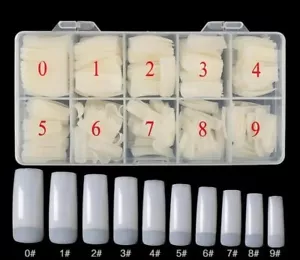 French Tips künstliche Nägel Weiß Natur Nailart Nageltips in Box Klar 500 Stück - Bild 1 von 7
