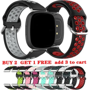 For Fitbit Versa 3 4 Sense 1 2 Sport Silicone Watch Band Wrist Strap Bracelet - Picture 1 of 92