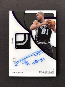 2023 Immaculate Tim Duncan Acetate Purple Patch Auto /3 Spurs Legend! - Picture 1 of 2