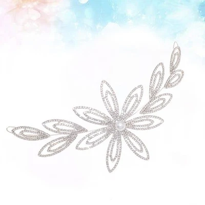  Copricapo di strass argento Copricapo di perle artificiali Fascia per da sposa - Immagine 1 di 4