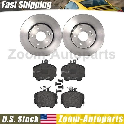 Rotores de freno delanteros Brembo OE y pastillas de freno para Mercedes-Benz C220 1994 1995 1996 Foto 1 de 4