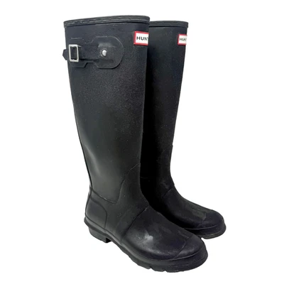 Hunter Women's Original Tall Gloss Rain Boots Size 9 Black Utility Chic - Image 1 of 4