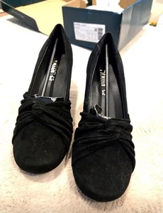 Women's Size 6 HOTTER Comfort Concept Black Suede Amethyst - Picture 1 of 4