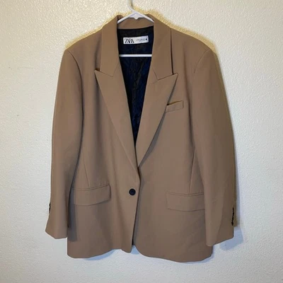 Chaqueta Blazer Zara Clásica Tostada Camel Un Botón Minimalista Elegante Talla XXL Foto 1 de 4