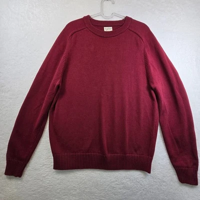 Suéter masculino J Crew borgonha vermelho algodão tripulação de Natal M? Holiday Heritage - Imagem 1 de 4