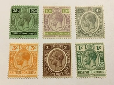 sellos antiguos HONDURAS BRITÁNICAS x 6 KGV MH Foto 1 de 2