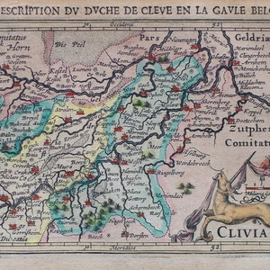Clivia Alte Landkarte Petrus Bertius Tabularum Geographicarum color Kupferstich - Picture 1 of 4