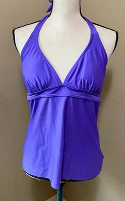 PRANA Lahari Tankini Top de Baño Mujer L Púrpura Halter Traje de Baño Acolchado Foto 1 de 4