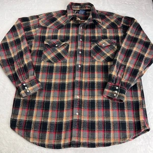 Five Brother Chamois Pearl Snap flannel Shirt men’s size XLT plaid black red - Picture 1 of 8