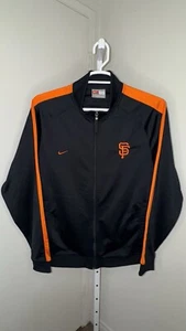 Nike Baseball San Francisco Giants Track Jacket Mens LRG Black Full Zip Pristine - Picture 1 of 3