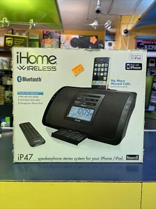 iHome iP47 iPhone/iPod Bluetooth Clock Radio & Speakerphone  iPhone, iPod 4G, 5G - Picture 1 of 11
