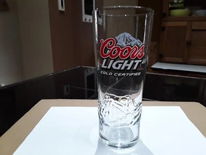 Coors Light Beer Glass Drinking Tumbler Embossed Mountain Landscape Mancave - Picture 1 of 5