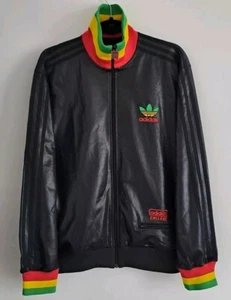 Rare Adidas Chile 62 Rasta M Track Jacket Limited Mali Jamaica Bob Marley Shiny - Picture 1 of 18