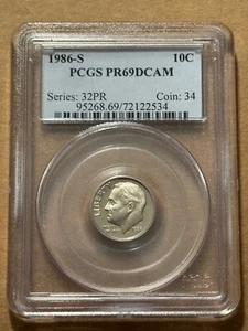 1986-S Roosevelt Dime PCGS PR69DCAM - Bild 1 von 2