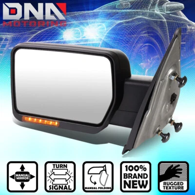 PARA FORD F150 2004-2014 BRAZO IZQUIERDO PLEGABLE MANUAL + LED INTERMITENTE ESPEJO LATERAL Foto 1 de 4