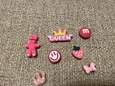 1 set 7 Pieces Jibbitz Quality Shoe Charms Pink Girl Summer Cute Crcos
