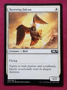 Magic The Gathering 2019 CORE SET M19 RUSTWING FALCON white card MTG - Picture 1 of 2