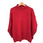 vintage Knit Street valentine rolled mock neck sweater heart star cotton Red M