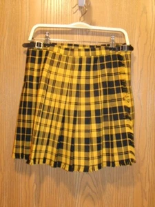 Polo Ralph Lauren Yellow Pleated Plaid Wool Blend Wrap Skirt Size 4 - Picture 1 of 12