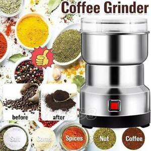 Stainless Electric Coffee Grinder Grinding Milling Bean Nut Spice Matte Blende ~