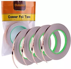 4 Pack Copper Foil Tape,Copper Tape Double-Sided Conductive with Adhesive for EM - Picture 1 of 12