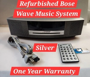 Bose Wave Music System AM/FM Radio and CD Player (Silver) *FULLY REFURBISHED* - Picture 1 of 7