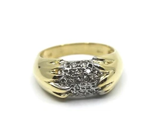 Sign MO Diamond Detailed Signet Ring in 14k Solid Yellow Gold Sz 6.25 - Picture 1 of 12
