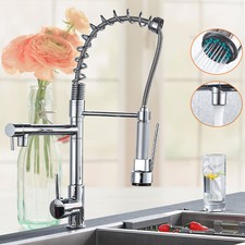 Moderno miscelatore rubinetto monocomando lavello cucina canna alta cromato