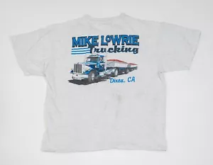Vintage Trucking T-Shirt Men XL Mike Lowrie Dixon Cali Gray Single Stitch Distre - Picture 1 of 20