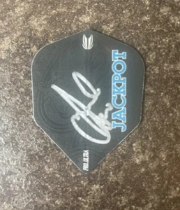 DARTS: ADRIAN LEWIS 'JACKPOT' SIGNED TARGET DART FLIGHT+COA **PROOF** - Bild 1 von 2