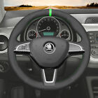For Octavia Fabia SuperB Rapid 14-16 Steering Wheel Cover Black Suede S2