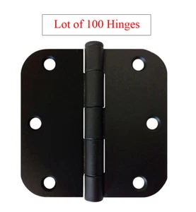 100 Schwarz 3,5" mit 5/8 Radius Runde Ecke Innenraum Türscharniere - Bild 1 von 4